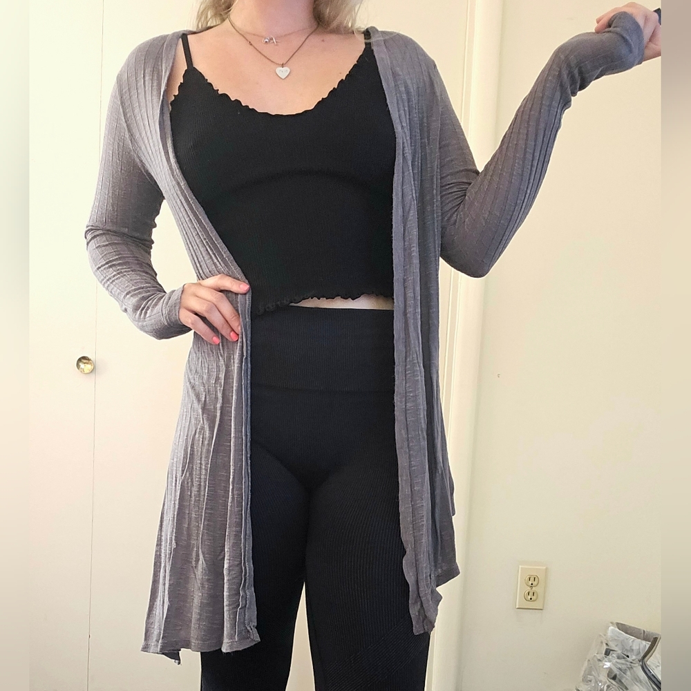 Grey Asymmetrical Cardigan